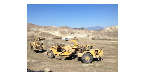Dozers grading a construction site