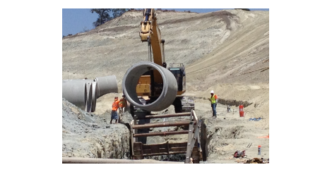 Laying concrete pipe